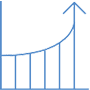 Icon of a graph showing growth