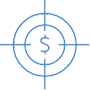 Icon showing targeting money